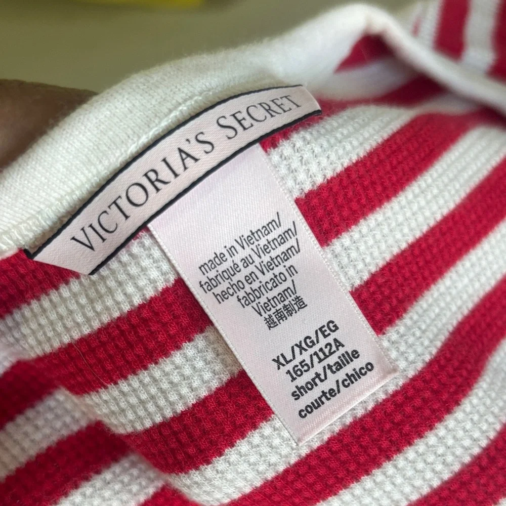 Victoria's Secret Red and White Striped thermal pajamas/ Loungewear